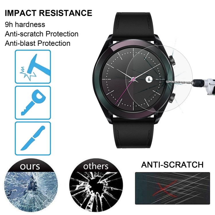 ENKAY Hat-Prince 0.2mm 9H 2.15D ฟิล์มกระจกนิรภัยขอบโค้งสำหรับ Huawei Watch GT 42mm