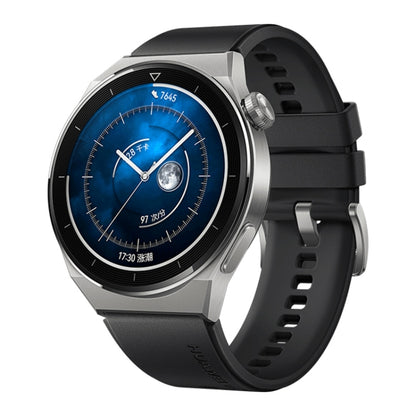 HUAWEI WATCH GT 3 Pro Titanium Smart Watch สายรัดข้อมือหนังแท้ 46 มม. หน้าจอ AMOLED ขนาด 1.43 นิ้ว รองรับ ECG / GPS / อายุการใช้งานแบตเตอรี่ 14 วัน, 46mm Rubber Wristband, 46mm Genuine Leather Wristband