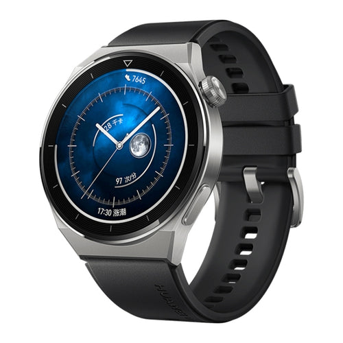 HUAWEI WATCH GT 3 Pro Titanium Smart Watch สายรัดข้อมือหนังแท้ 46 มม. หน้าจอ AMOLED ขนาด 1.43 นิ้ว รองรับ ECG / GPS / อายุการใช้งานแบตเตอรี่ 14 วัน, 46mm Rubber Wristband, 46mm Genuine Leather Wristband