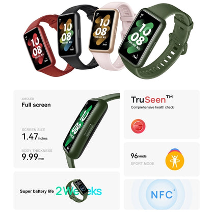 HUAWEI Band 7 Standard Edition ดั้งเดิม หน้าจอ AMOLED ขนาด 1.47 นิ้ว สมาร์ทวอทช์ รองรับการตรวจสอบออกซิเจนในเลือด / อายุการใช้งานแบตเตอรี่ 14 วัน, Standard / Black, Standard / Pink, Standard / Green