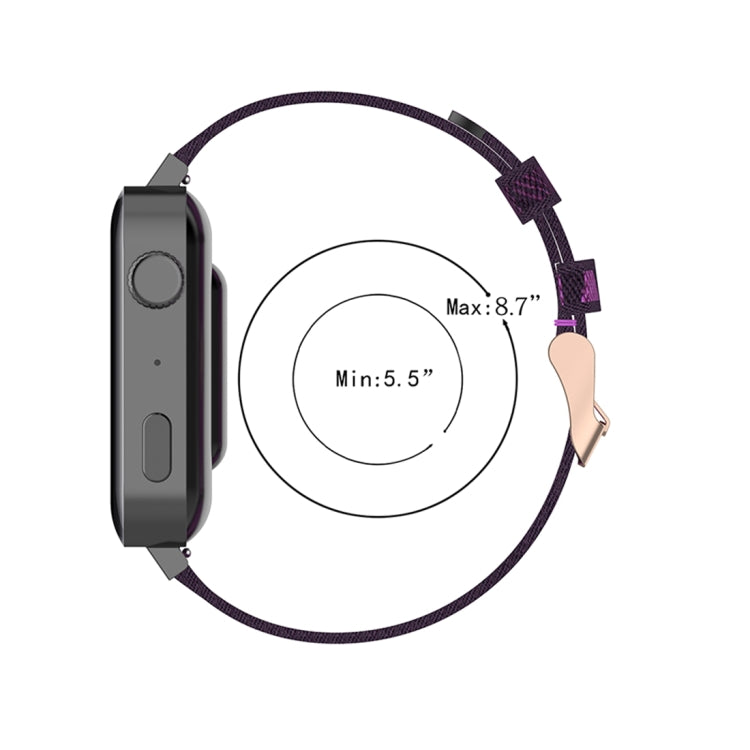 18 มม. ลายสานสายรัดข้อมือไนลอนสายนาฬิกาสำหรับ Xiaomi Mi Watch, Garmin Vivomove 3s / Vivoactive 4s