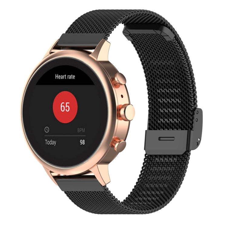 18 มม.ตาข่ายโลหะสายรัดข้อมือสำหรับ Fossil หญิงกีฬา/Charter HR/Gen 4 Q Venture HR