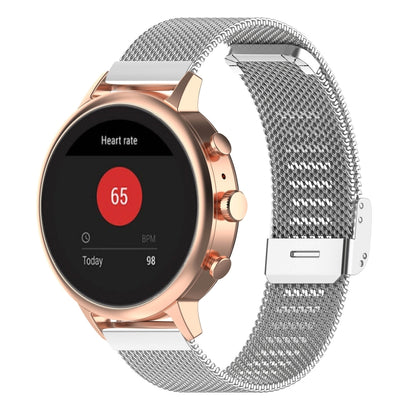 18 มม.ตาข่ายโลหะสายรัดข้อมือสำหรับ Fossil หญิงกีฬา/Charter HR/Gen 4 Q Venture HR