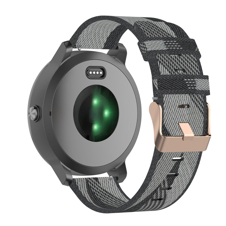 20 มม.ลายสานสายรัดข้อมือไนลอนสำหรับ Garmin Venu,Vivomove 3,Vivoactive 3,Forerunner 245 / 645