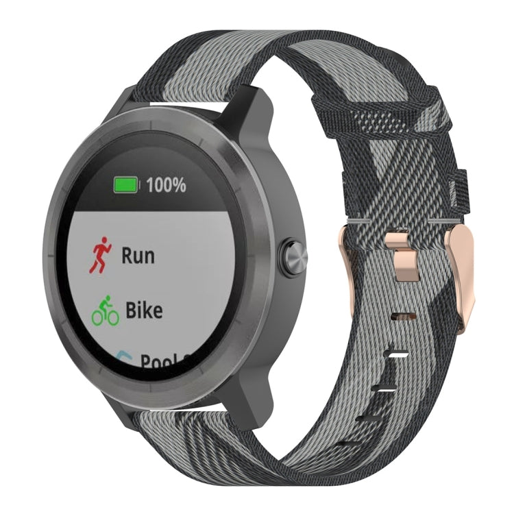 20 มม.ลายสานสายรัดข้อมือไนลอนสำหรับ Garmin Venu,Vivomove 3,Vivoactive 3,Forerunner 245 / 645