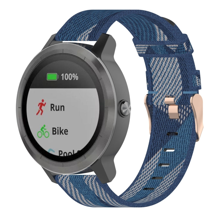 20 มม.ลายสานสายรัดข้อมือไนลอนสำหรับ Garmin Venu,Vivomove 3,Vivoactive 3,Forerunner 245 / 645