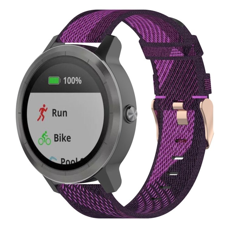 20 มม.ลายสานสายรัดข้อมือไนลอนสำหรับ Garmin Venu,Vivomove 3,Vivoactive 3,Forerunner 245 / 645