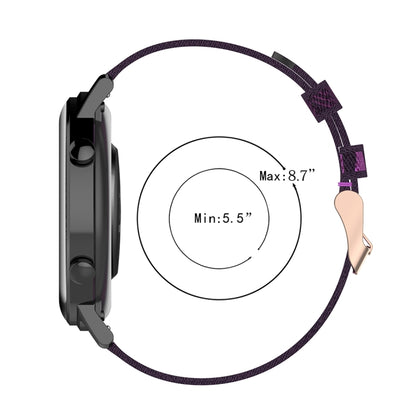 20 มม.ลายสานไนลอนสายรัดข้อมือสายนาฬิกาสำหรับ Huawei GT 2 42 มม./Honor Magic Watch 2 42 มม.