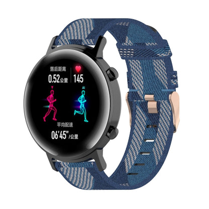 20 มม.ลายสานไนลอนสายรัดข้อมือสายนาฬิกาสำหรับ Huawei GT 2 42 มม./Honor Magic Watch 2 42 มม.