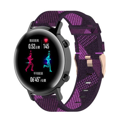 20 มม.ลายสานไนลอนสายรัดข้อมือสายนาฬิกาสำหรับ Huawei GT 2 42 มม./Honor Magic Watch 2 42 มม.