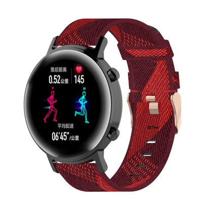 20 มม.ลายสานไนลอนสายรัดข้อมือสายนาฬิกาสำหรับ Huawei GT 2 42 มม./Honor Magic Watch 2 42 มม.