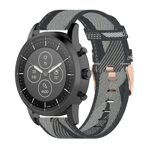 22 มม.ลายสานไนลอนสายรัดข้อมือสำหรับ Fossil Hybrid Smartwatch HR, ชาย Gen 4 Explorist HR & Sport
