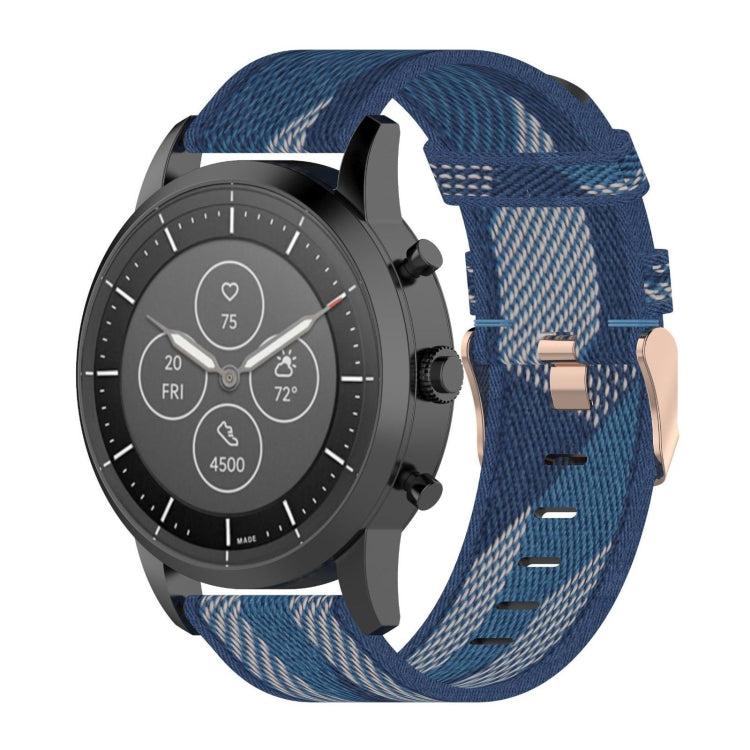 22 มม.ลายสานไนลอนสายรัดข้อมือสำหรับ Fossil Hybrid Smartwatch HR, ชาย Gen 4 Explorist HR & Sport