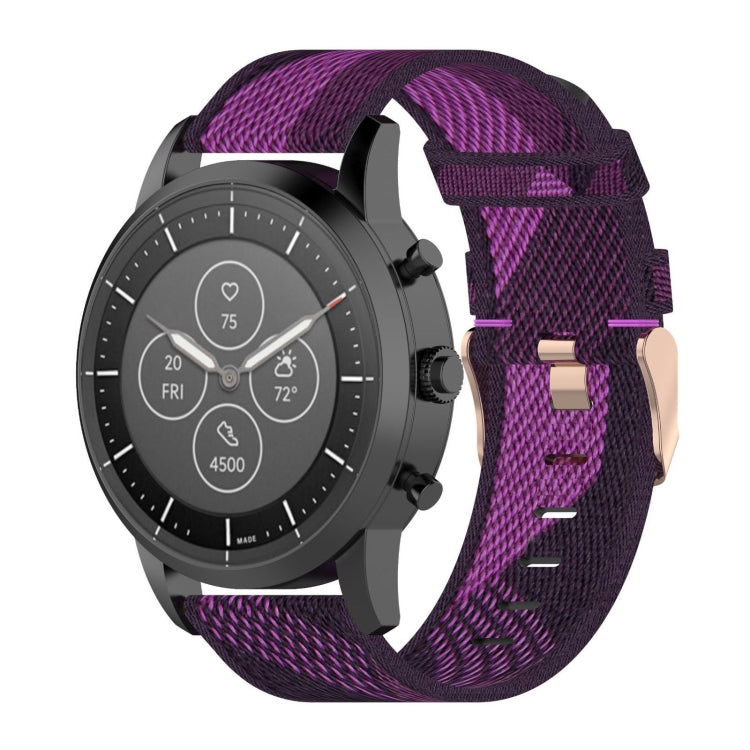 22 มม.ลายสานไนลอนสายรัดข้อมือสำหรับ Fossil Hybrid Smartwatch HR, ชาย Gen 4 Explorist HR & Sport