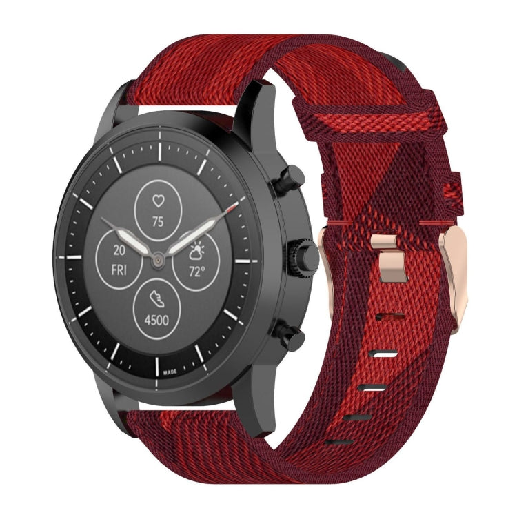 22 มม.ลายสานไนลอนสายรัดข้อมือสำหรับ Fossil Hybrid Smartwatch HR, ชาย Gen 4 Explorist HR & Sport
