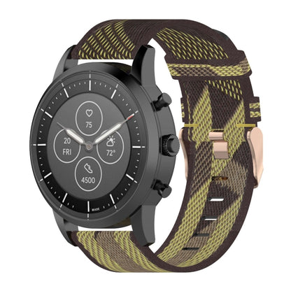 22 มม.ลายสานไนลอนสายรัดข้อมือสำหรับ Fossil Hybrid Smartwatch HR, ชาย Gen 4 Explorist HR & Sport