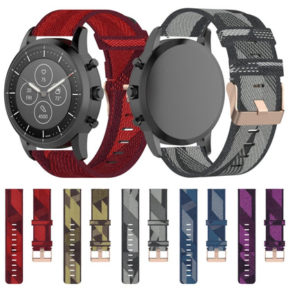 22 มม.ลายสานไนลอนสายรัดข้อมือสำหรับ Fossil Hybrid Smartwatch HR, ชาย Gen 4 Explorist HR & Sport