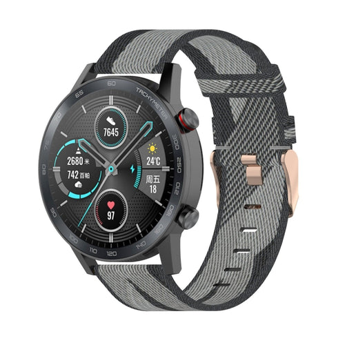 22 มม. ลายสานสายรัดข้อมือไนลอนสายนาฬิกาสำหรับ Huawei GT / GT2 46 มม., Honor Magic Watch 2 46 มม. / Magic