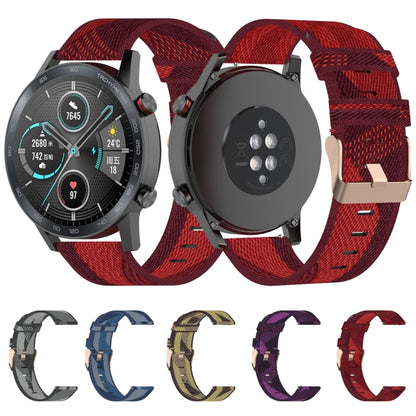 22 มม. ลายสานสายรัดข้อมือไนลอนสายนาฬิกาสำหรับ Huawei GT / GT2 46 มม., Honor Magic Watch 2 46 มม. / Magic