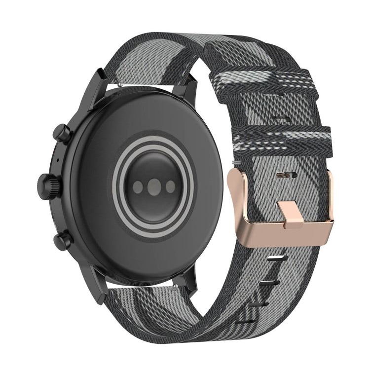22 มม.ลายสานไนลอนสายรัดข้อมือสำหรับนาฬิกา Fossil Gen 5 Carlyle, Gen 5 Julianna, Gen 5 Garrett, Gen 5 Carlyle HR
