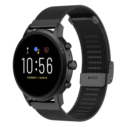 22 มม. ตาข่ายโลหะสายรัดข้อมือสายนาฬิกาสำหรับ Fossil Gen 5 Carlyle / Gen 5 Julianna / Gen 5 Garrett / Gen 5 Carlyle HR