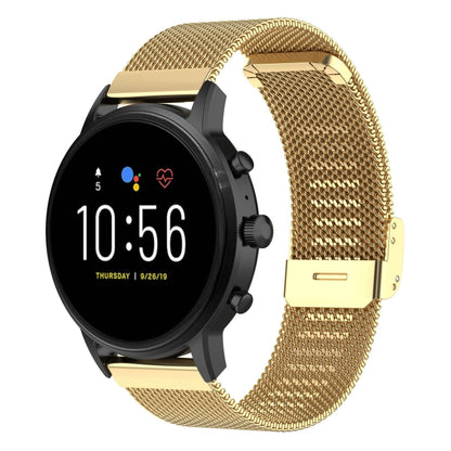 22 มม. ตาข่ายโลหะสายรัดข้อมือสายนาฬิกาสำหรับ Fossil Gen 5 Carlyle / Gen 5 Julianna / Gen 5 Garrett / Gen 5 Carlyle HR
