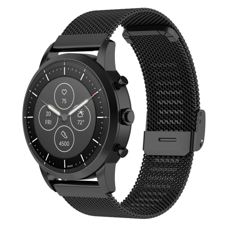 22 มม.ตาข่ายโลหะสายรัดข้อมือสำหรับนาฬิกา Fossil Hybrid Smartwatch HR,ชาย Gen 4 Explorist HR, ชายกีฬา
