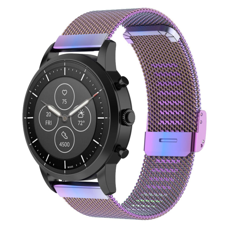 22 มม.ตาข่ายโลหะสายรัดข้อมือสำหรับนาฬิกา Fossil Hybrid Smartwatch HR,ชาย Gen 4 Explorist HR, ชายกีฬา