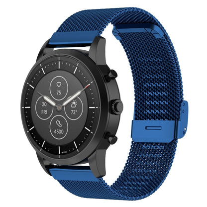 22 มม.ตาข่ายโลหะสายรัดข้อมือสำหรับนาฬิกา Fossil Hybrid Smartwatch HR,ชาย Gen 4 Explorist HR, ชายกีฬา