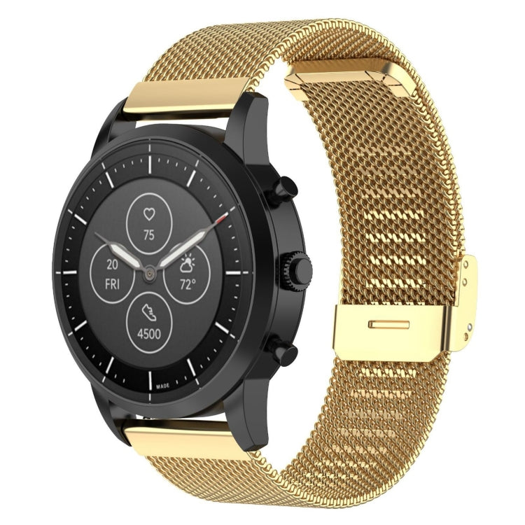 22 มม.ตาข่ายโลหะสายรัดข้อมือสำหรับนาฬิกา Fossil Hybrid Smartwatch HR,ชาย Gen 4 Explorist HR, ชายกีฬา