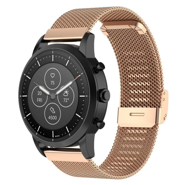 22 มม.ตาข่ายโลหะสายรัดข้อมือสำหรับนาฬิกา Fossil Hybrid Smartwatch HR,ชาย Gen 4 Explorist HR, ชายกีฬา