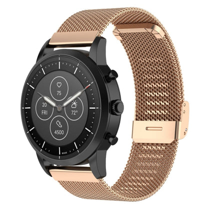 22 มม.ตาข่ายโลหะสายรัดข้อมือสำหรับนาฬิกา Fossil Hybrid Smartwatch HR,ชาย Gen 4 Explorist HR, ชายกีฬา
