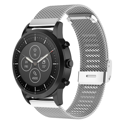 22 มม.ตาข่ายโลหะสายรัดข้อมือสำหรับนาฬิกา Fossil Hybrid Smartwatch HR,ชาย Gen 4 Explorist HR, ชายกีฬา