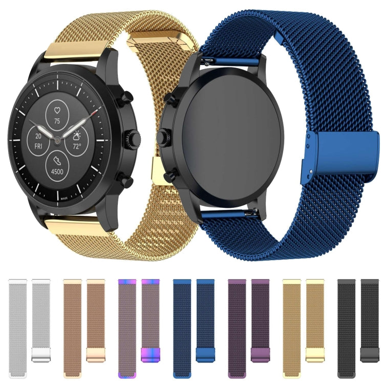 22 มม.ตาข่ายโลหะสายรัดข้อมือสำหรับนาฬิกา Fossil Hybrid Smartwatch HR,ชาย Gen 4 Explorist HR, ชายกีฬา
