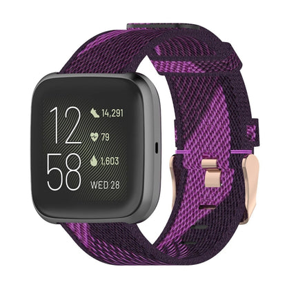 23 มม. ลายสานสายรัดข้อมือไนลอนสำหรับ Fitbit Versa 2, Fitbit Versa, Fitbit Versa Lite, Fitbit Blaze