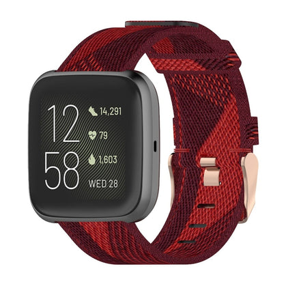 23 มม. ลายสานสายรัดข้อมือไนลอนสำหรับ Fitbit Versa 2, Fitbit Versa, Fitbit Versa Lite, Fitbit Blaze
