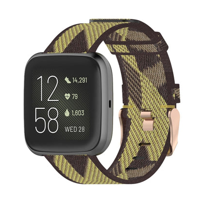 23 มม. ลายสานสายรัดข้อมือไนลอนสำหรับ Fitbit Versa 2, Fitbit Versa, Fitbit Versa Lite, Fitbit Blaze