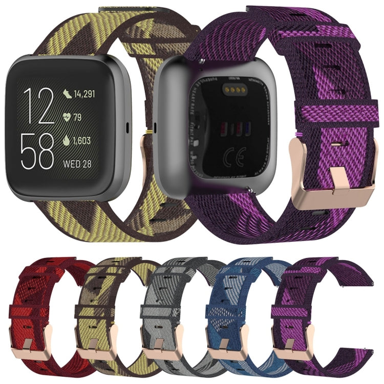 23 มม. ลายสานสายรัดข้อมือไนลอนสำหรับ Fitbit Versa 2, Fitbit Versa, Fitbit Versa Lite, Fitbit Blaze