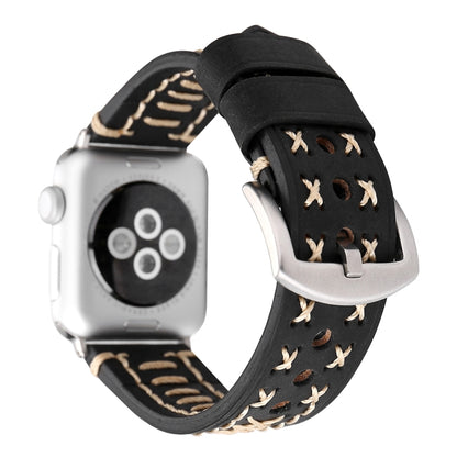 สำหรับ Apple Watch Series 8 & 7 41 มม./SE 2 & 6 & SE & 5 & 4 40 มม./3 & 2 & 1 38 มม.รูปแบบสายนาฬิกาข้อมือหนังแท้, For 38mm