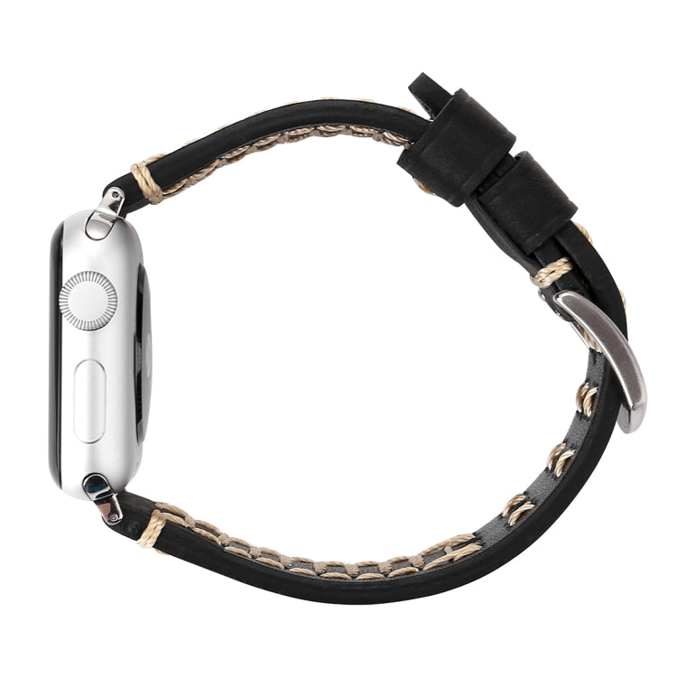 สำหรับ Apple Watch Series 8 & 7 41 มม./SE 2 & 6 & SE & 5 & 4 40 มม./3 & 2 & 1 38 มม.รูปแบบสายนาฬิกาข้อมือหนังแท้, For 38mm