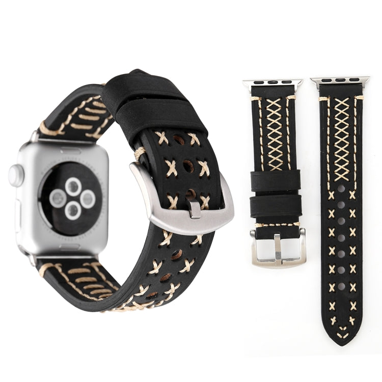 สำหรับ Apple Watch Series 8 & 7 41 มม./SE 2 & 6 & SE & 5 & 4 40 มม./3 & 2 & 1 38 มม.รูปแบบสายนาฬิกาข้อมือหนังแท้, For 38mm