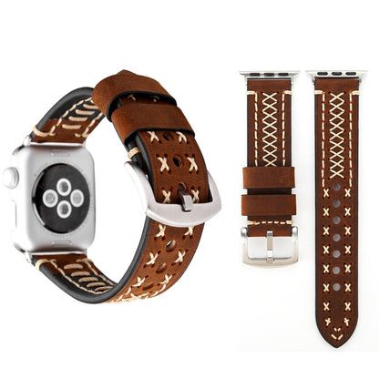 สำหรับ Apple Watch Ultra 49 มม./Series 8 & 7 45 มม./SE 2 & 6 & SE & 5 & 4 44 มม./3 & 2 & 1 42 มม.รูปแบบสายนาฬิกาข้อมือหนังแท้, For 42mm