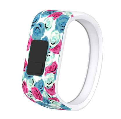 สายนาฬิกาซิลิโคนลายขนนกสีสันสดใสสำหรับ Garmin Vivofit JR ขนาด: ใหญ่