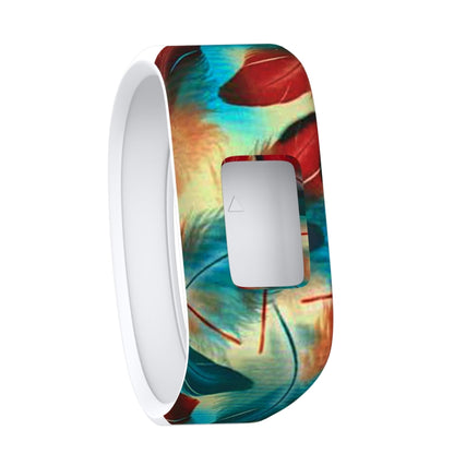 สายนาฬิกาซิลิโคนลายขนนกสีสันสดใสสำหรับ Garmin Vivofit JR ขนาด: เล็ก