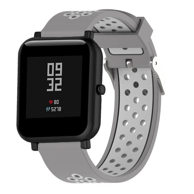 สายนาฬิกาสปอร์ตซิลิโคนสองสีสำหรับ Xiaomi Huami Amazfit Bip Lite รุ่น 20 มม