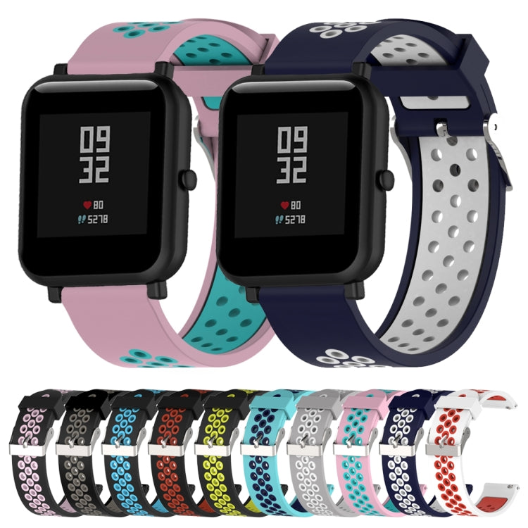 สายนาฬิกาสปอร์ตซิลิโคนสองสีสำหรับ Xiaomi Huami Amazfit Bip Lite รุ่น 20 มม