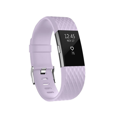 สายนาฬิกาสปอร์ตแบบปรับได้ลายเพชรสำหรับ FITBIT Charge 2, ขนาด: L, 12.5x8.5cm, L