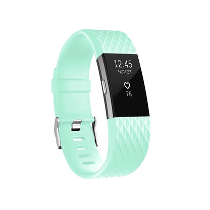 สายนาฬิกาสปอร์ตแบบปรับได้ลายเพชรสำหรับ FITBIT Charge 2, ขนาด: L, 12.5x8.5cm, L