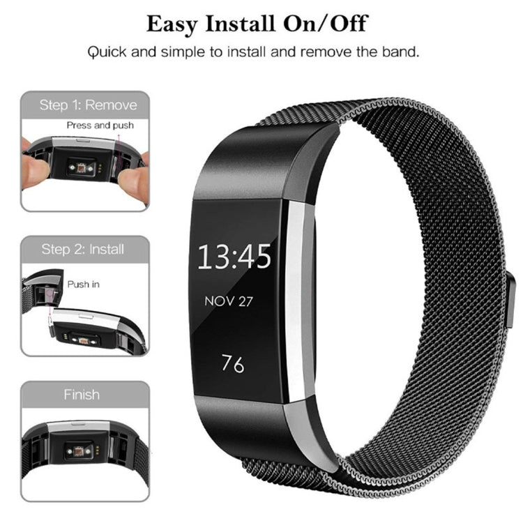สายนาฬิกาสแตนเลส Smart Watch สำหรับ FITBIT Charge 2 ขนาด: L, Size: L