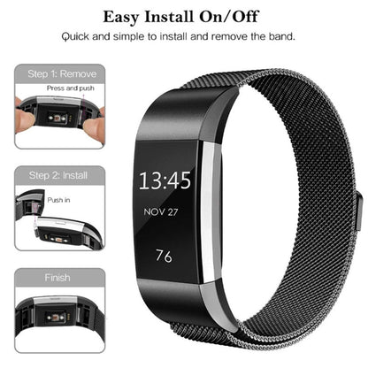 สายนาฬิกาสแตนเลส Smart Watch สำหรับ FITBIT Charge 2 ขนาด: L, Size: L